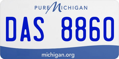 MI license plate DAS8860