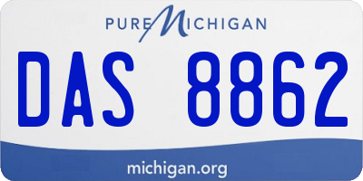 MI license plate DAS8862