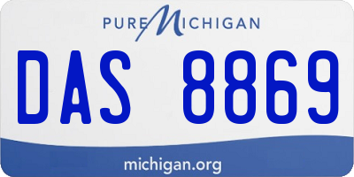MI license plate DAS8869