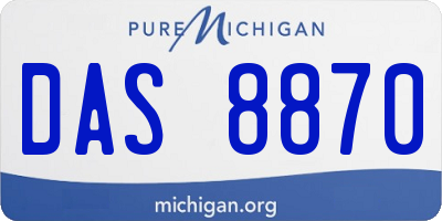 MI license plate DAS8870