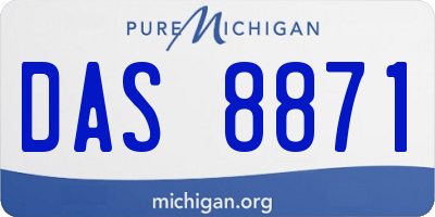 MI license plate DAS8871