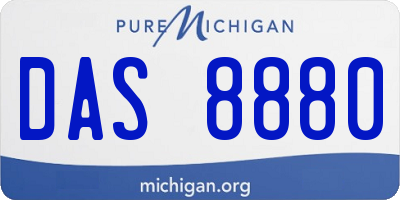 MI license plate DAS8880