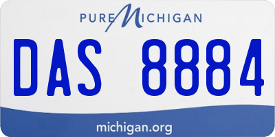 MI license plate DAS8884