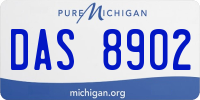 MI license plate DAS8902