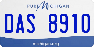 MI license plate DAS8910