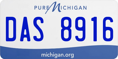 MI license plate DAS8916
