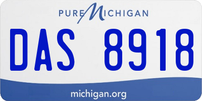 MI license plate DAS8918
