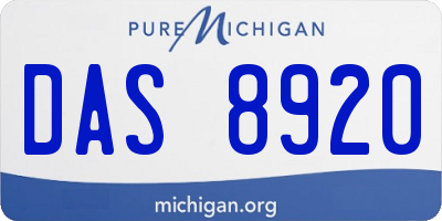 MI license plate DAS8920