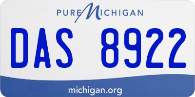 MI license plate DAS8922