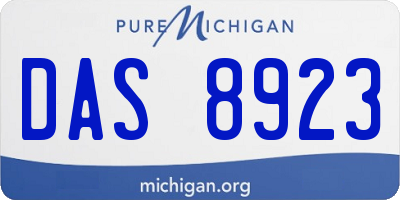 MI license plate DAS8923