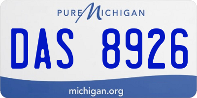 MI license plate DAS8926