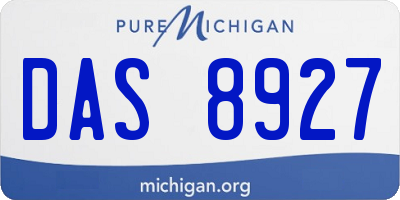 MI license plate DAS8927