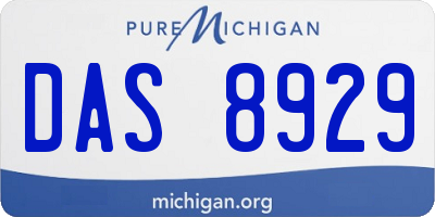 MI license plate DAS8929