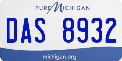 MI license plate DAS8932