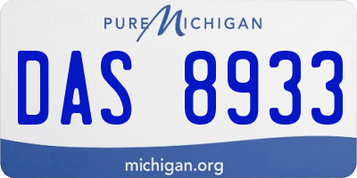 MI license plate DAS8933