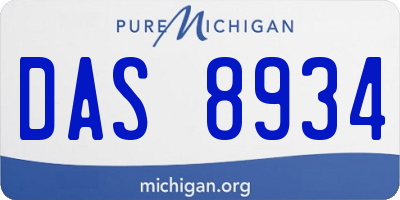 MI license plate DAS8934