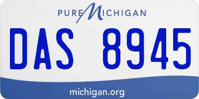 MI license plate DAS8945