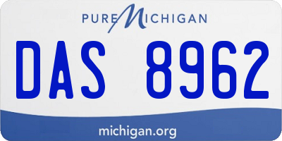 MI license plate DAS8962
