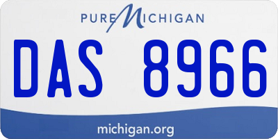 MI license plate DAS8966