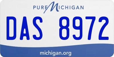 MI license plate DAS8972