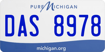 MI license plate DAS8978