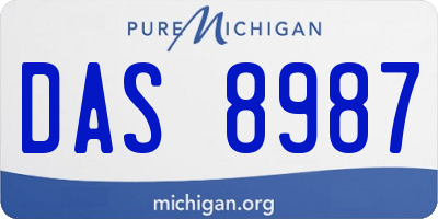 MI license plate DAS8987