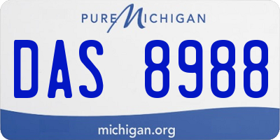 MI license plate DAS8988