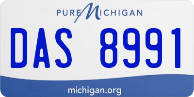 MI license plate DAS8991