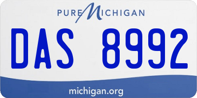 MI license plate DAS8992