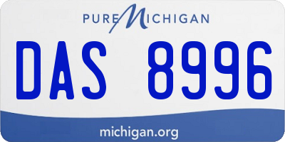 MI license plate DAS8996