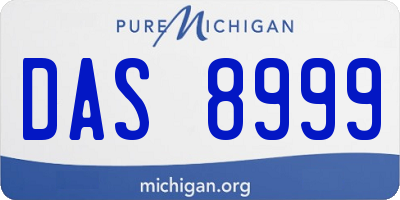 MI license plate DAS8999