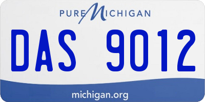 MI license plate DAS9012
