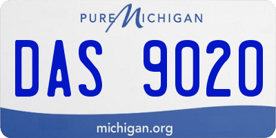 MI license plate DAS9020