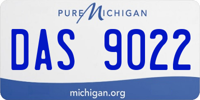 MI license plate DAS9022