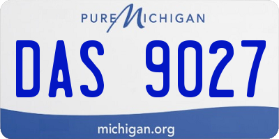 MI license plate DAS9027