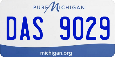 MI license plate DAS9029