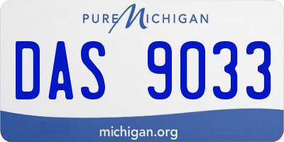 MI license plate DAS9033