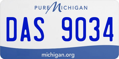 MI license plate DAS9034