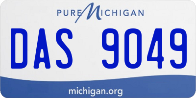 MI license plate DAS9049