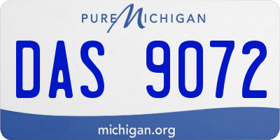 MI license plate DAS9072