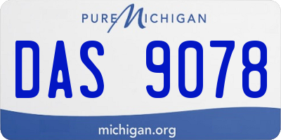 MI license plate DAS9078