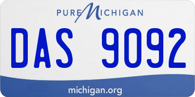 MI license plate DAS9092