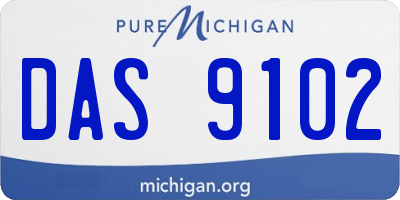 MI license plate DAS9102