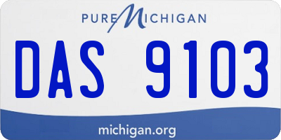 MI license plate DAS9103