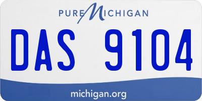 MI license plate DAS9104