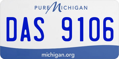 MI license plate DAS9106