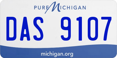 MI license plate DAS9107