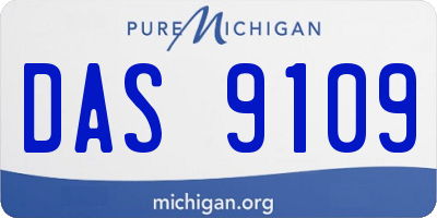 MI license plate DAS9109
