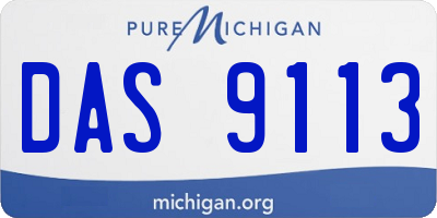 MI license plate DAS9113