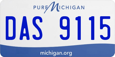 MI license plate DAS9115